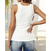 imageBTFBM Womens Summer Ribbed Tank Tops Crew Neck Button Down Slim Fit Basic Sleeveless Tunic Blouse Casual Henley ShirtsWhite