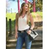 imageBTFBM Womens Summer Ribbed Tank Tops Crew Neck Button Down Slim Fit Basic Sleeveless Tunic Blouse Casual Henley ShirtsWhite