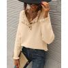 imageBTFBM Womens Sweaters Fall Winter Clothes 2025 Long Sleeve Button Down Ruffle Crew Neck Casual Knitted Pullover TopsSolid Apricot