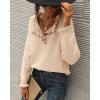 imageBTFBM Womens Sweaters Fall Winter Clothes 2025 Long Sleeve Button Down Ruffle Crew Neck Casual Knitted Pullover TopsSolid Beige