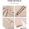 imageBTFBM Womens Sweaters Fall Winter Clothes 2025 Long Sleeve Button Down Ruffle Crew Neck Casual Knitted Pullover TopsSolid Beige