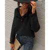 imageBTFBM Womens Sweaters Fall Winter Clothes 2025 Long Sleeve Button Down Ruffle Crew Neck Casual Knitted Pullover TopsSolid Black