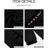 imageBTFBM Womens Sweaters Fall Winter Clothes 2025 Long Sleeve Button Down Ruffle Crew Neck Casual Knitted Pullover TopsSolid Black