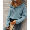 imageBTFBM Womens Sweaters Fall Winter Clothes 2025 Long Sleeve Button Down Ruffle Crew Neck Casual Knitted Pullover TopsSolid Blue