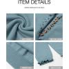 imageBTFBM Womens Sweaters Fall Winter Clothes 2025 Long Sleeve Button Down Ruffle Crew Neck Casual Knitted Pullover TopsSolid Blue