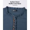 imageBTFBM Womens Sweaters Fall Winter Clothes 2025 Long Sleeve Button Down Ruffle Crew Neck Casual Knitted Pullover TopsSolid Dark Blue