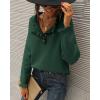 imageBTFBM Womens Sweaters Fall Winter Clothes 2025 Long Sleeve Button Down Ruffle Crew Neck Casual Knitted Pullover TopsSolid Dark Green