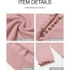 imageBTFBM Womens Sweaters Fall Winter Clothes 2025 Long Sleeve Button Down Ruffle Crew Neck Casual Knitted Pullover TopsSolid Mid Pink