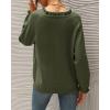 imageBTFBM Womens Sweaters Fall Winter Clothes 2025 Long Sleeve Button Down Ruffle Crew Neck Casual Knitted Pullover TopsSolid Olive Green