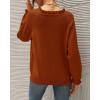 imageBTFBM Womens Sweaters Fall Winter Clothes 2025 Long Sleeve Button Down Ruffle Crew Neck Casual Knitted Pullover TopsSolid Orange Yellow