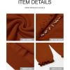 imageBTFBM Womens Sweaters Fall Winter Clothes 2025 Long Sleeve Button Down Ruffle Crew Neck Casual Knitted Pullover TopsSolid Orange Yellow