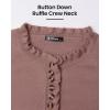 imageBTFBM Womens Sweaters Fall Winter Clothes 2025 Long Sleeve Button Down Ruffle Crew Neck Casual Knitted Pullover TopsSolid Pink