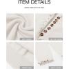 imageBTFBM Womens Sweaters Fall Winter Clothes 2025 Long Sleeve Button Down Ruffle Crew Neck Casual Knitted Pullover TopsSolid White