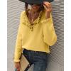 imageBTFBM Womens Sweaters Fall Winter Clothes 2025 Long Sleeve Button Down Ruffle Crew Neck Casual Knitted Pullover TopsSolid Yellow