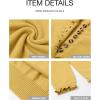 imageBTFBM Womens Sweaters Fall Winter Clothes 2025 Long Sleeve Button Down Ruffle Crew Neck Casual Knitted Pullover TopsSolid Yellow