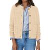 imageBTFBM Women Cardigan Sweaters Fall Fashion 2024 Button Down Long Sleeve Chunky Knit Open Front Tweed Jacket OuterwearSolid Beige