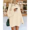 imageBTFBM 2025 Womens Sweaters Casual Crewneck Long Sleeve Oversized Sweater Dress Fall Winter Loose Slouchy Soft PulloverSolid Beige