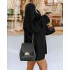 imageBTFBM 2025 Womens Sweaters Casual Crewneck Long Sleeve Oversized Sweater Dress Fall Winter Loose Slouchy Soft PulloverSolid Black