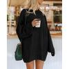 imageBTFBM 2025 Womens Sweaters Casual Crewneck Long Sleeve Oversized Sweater Dress Fall Winter Loose Slouchy Soft PulloverSolid Black