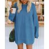 imageBTFBM 2025 Womens Sweaters Casual Crewneck Long Sleeve Oversized Sweater Dress Fall Winter Loose Slouchy Soft PulloverSolid Blue