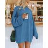 imageBTFBM 2025 Womens Sweaters Casual Crewneck Long Sleeve Oversized Sweater Dress Fall Winter Loose Slouchy Soft PulloverSolid Blue
