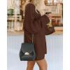 imageBTFBM 2025 Womens Sweaters Casual Crewneck Long Sleeve Oversized Sweater Dress Fall Winter Loose Slouchy Soft PulloverSolid Coffee