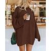 imageBTFBM 2025 Womens Sweaters Casual Crewneck Long Sleeve Oversized Sweater Dress Fall Winter Loose Slouchy Soft PulloverSolid Coffee