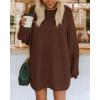 imageBTFBM 2025 Womens Sweaters Casual Crewneck Long Sleeve Oversized Sweater Dress Fall Winter Loose Slouchy Soft PulloverSolid Coffee