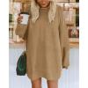 imageBTFBM 2025 Womens Sweaters Casual Crewneck Long Sleeve Oversized Sweater Dress Fall Winter Loose Slouchy Soft PulloverSolid Khaki