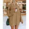 imageBTFBM 2025 Womens Sweaters Casual Crewneck Long Sleeve Oversized Sweater Dress Fall Winter Loose Slouchy Soft PulloverSolid Khaki