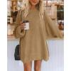 imageBTFBM 2025 Womens Sweaters Casual Crewneck Long Sleeve Oversized Sweater Dress Fall Winter Loose Slouchy Soft PulloverSolid Khaki