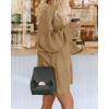 imageBTFBM 2025 Womens Sweaters Casual Crewneck Long Sleeve Oversized Sweater Dress Fall Winter Loose Slouchy Soft PulloverSolid Khaki