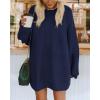 imageBTFBM 2025 Womens Sweaters Casual Crewneck Long Sleeve Oversized Sweater Dress Fall Winter Loose Slouchy Soft PulloverSolid Navy