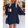imageBTFBM 2025 Womens Sweaters Casual Crewneck Long Sleeve Oversized Sweater Dress Fall Winter Loose Slouchy Soft PulloverSolid Navy