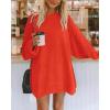 imageBTFBM 2025 Womens Sweaters Casual Crewneck Long Sleeve Oversized Sweater Dress Fall Winter Loose Slouchy Soft PulloverSolid Orange