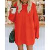 imageBTFBM 2025 Womens Sweaters Casual Crewneck Long Sleeve Oversized Sweater Dress Fall Winter Loose Slouchy Soft PulloverSolid Orange