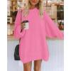 imageBTFBM 2025 Womens Sweaters Casual Crewneck Long Sleeve Oversized Sweater Dress Fall Winter Loose Slouchy Soft PulloverSolid Rose Pink