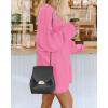 imageBTFBM 2025 Womens Sweaters Casual Crewneck Long Sleeve Oversized Sweater Dress Fall Winter Loose Slouchy Soft PulloverSolid Rose Pink