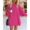 imageBTFBM 2025 Womens Sweaters Casual Crewneck Long Sleeve Oversized Sweater Dress Fall Winter Loose Slouchy Soft PulloverSolid Rose Red