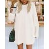 imageBTFBM 2025 Womens Sweaters Casual Crewneck Long Sleeve Oversized Sweater Dress Fall Winter Loose Slouchy Soft PulloverSolid White