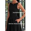imageBTFBM Womens 2025 Summer Casual Sleeveless Midi Dress Patchwork Knit Tank Bubble Long Flowy Beach Maxi Sundress PocketsBlack