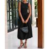 imageBTFBM Womens 2025 Summer Casual Sleeveless Midi Dress Patchwork Knit Tank Bubble Long Flowy Beach Maxi Sundress PocketsBlack