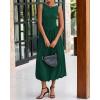 imageBTFBM Womens 2025 Summer Casual Sleeveless Midi Dress Patchwork Knit Tank Bubble Long Flowy Beach Maxi Sundress PocketsDark Green