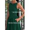 imageBTFBM Womens 2025 Summer Casual Sleeveless Midi Dress Patchwork Knit Tank Bubble Long Flowy Beach Maxi Sundress PocketsDark Green