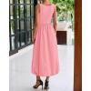 imageBTFBM Womens 2025 Summer Casual Sleeveless Midi Dress Patchwork Knit Tank Bubble Long Flowy Beach Maxi Sundress PocketsPink