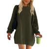 imageBTFBM 2025 Womens Sweaters Casual Crewneck Long Sleeve Oversized Sweater Dress Fall Winter Loose Slouchy Soft PulloverSolid Army Green