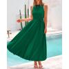 imageBTFBM 2025 Women Summer Vacation Dresses Sleeveless Crewneck Loose Beach Sundress Bubble Hem Tank Maxi Dress PocketsDark Green