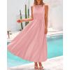 imageBTFBM 2025 Women Summer Vacation Dresses Sleeveless Crewneck Loose Beach Sundress Bubble Hem Tank Maxi Dress PocketsPink