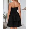 imageBTFBM 2025 Womens Summer Smocked Tube Dress Off Shoulder Strapless Casual Sundress Tiered Mini Beach Vacation DressesBlack