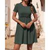 imageBTFBM Summer Dresses for Women 2025 Casual Spring Ribbed Knit Crewneck Short Sleeve Swing Vacation Beach Mini DressArmy Green
